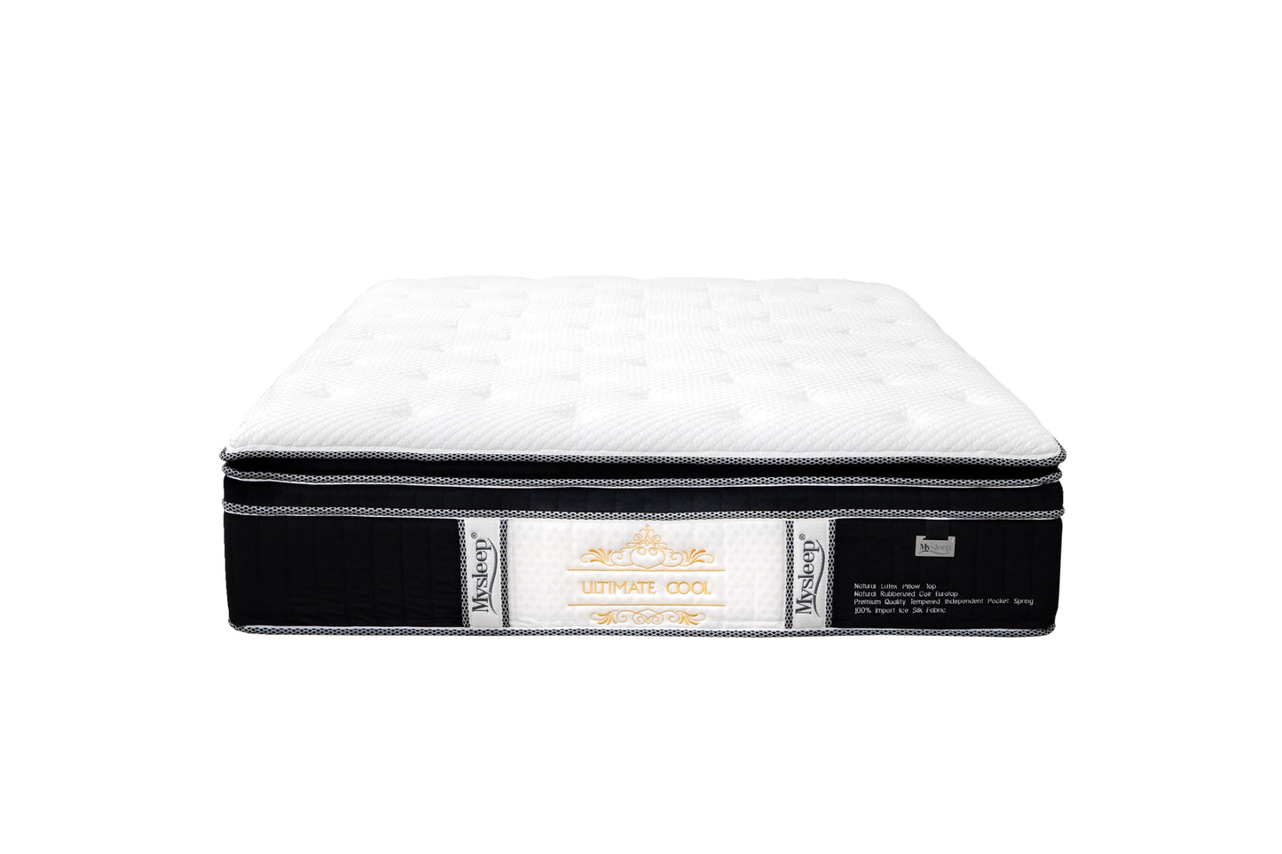 Mysleep Ultimate - 14" inch Pillow + Euro-Top Natural Latex Ice Silk Fabric Pocketed Spring Mattress