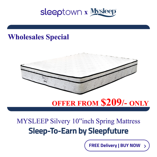 Mysleep Silvery - 10" inch Imported Knitted Fabric Classic Spring Mattress